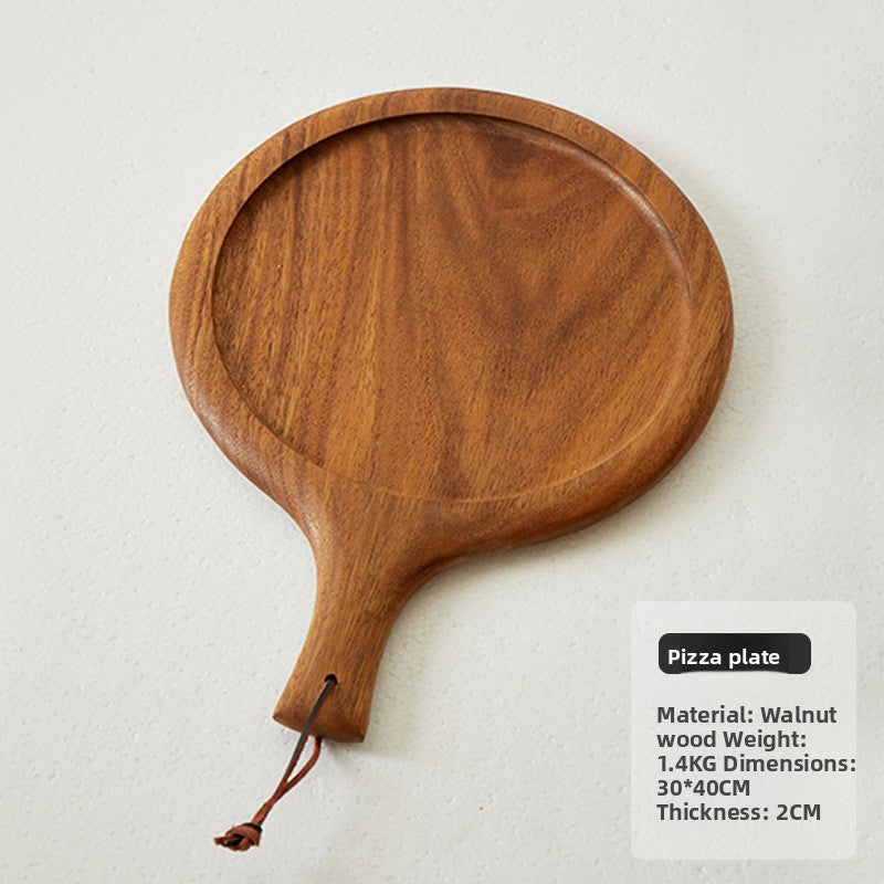 Close detail of the solid walnut wood grain and 2 cm edge of the cutting board