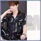 Men's Ice Silk Pajamas Short Sleeve Homewear Set