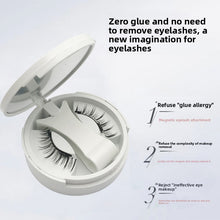 Reusable Glue Free Magnetic False Eyelashes with Applicator and Mirror Case