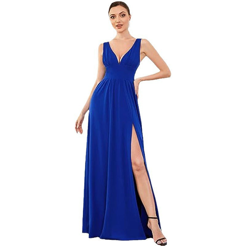 Elegant Sleeveless Long Swing | close up material texture