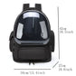 Clear bubble dome of the pet carrier that gives a cat or small dog a wide view out