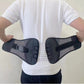 Double pulley drawstring cords across the back panels of the belt