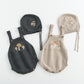 Baby Cotton Romper Detachable Hood | side profile angle shot