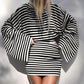 Striped Bat Sleeve Top and Skirt Set worn as a styled day to evening look