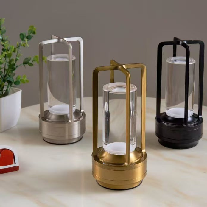 Table lamp shown with warm, neutral, and cool white light tones