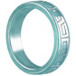 Blue water jadeite ring seen through the band showing the squared polished profile