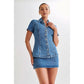 Denim Two-piece Set | soft daylight shot
