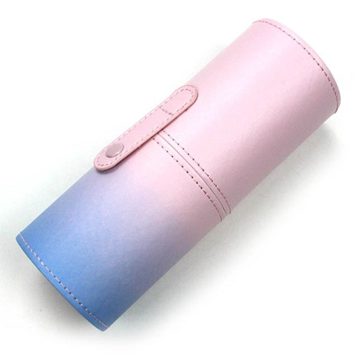 Pink to blue gradient PU brush holder standing upright