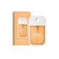 Amber orange pumpkin POWER MIST paper box and matching flat 45 ml hand spray on a white background