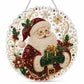Close up of acrylic diamond beads set into a festive Christmas ornament