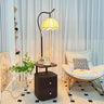 Warm Light / FS-539 Floor Lamp Ruffled Shade Walnut / EU