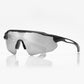 Cycling glasses against a clean studio background, full face on