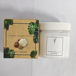 Kraft box and white jar of magnesium body butter with a shea butter image on the label