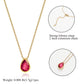 Water Drop Zircon Gold Plated Necklace with Adjustable Chain