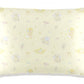 Summer leisure pale yellow silk pillowcase with a small illustrated print
