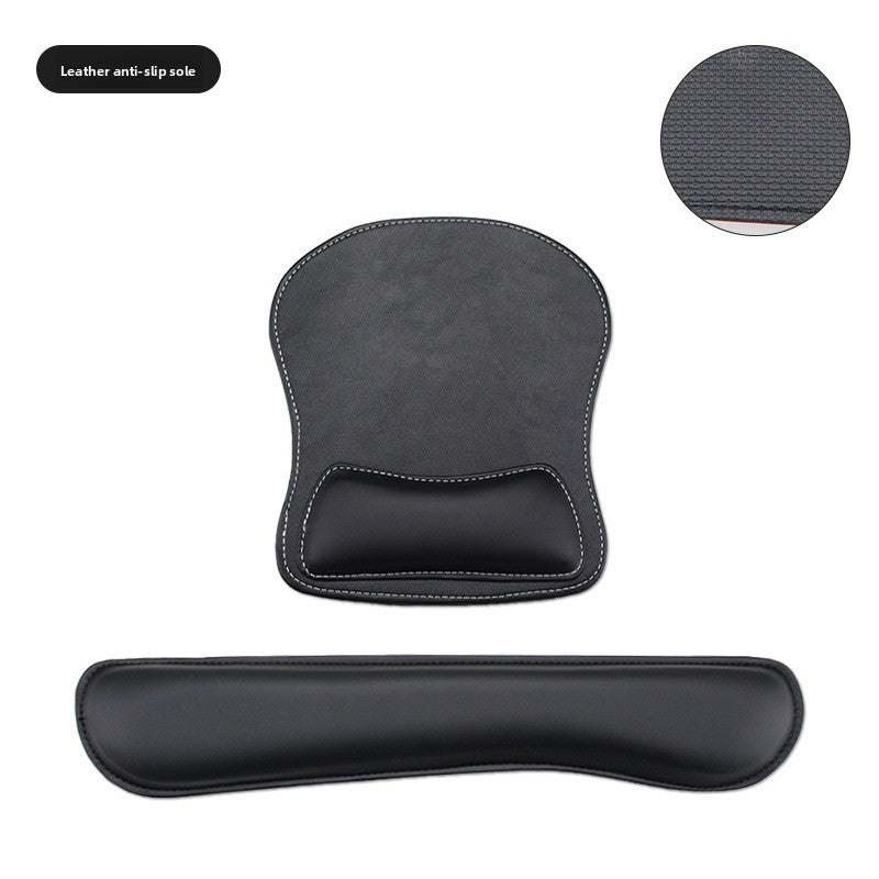 Memory foam wrist rest mouse pad with a hand resting on the cushion