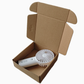 Open kraft mailer box with a handheld fan shown for scale, not included, 15*15*5CM option