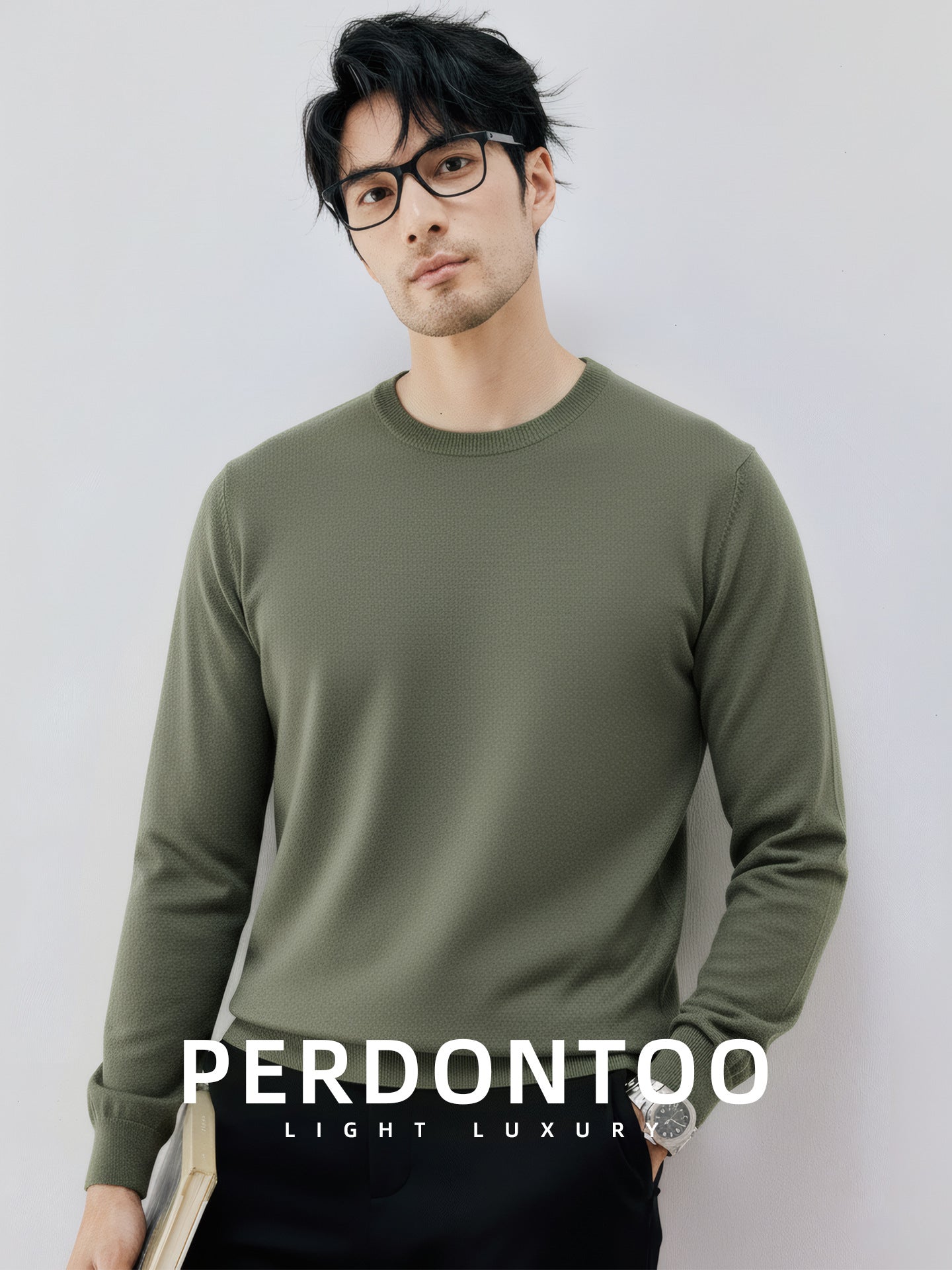 Mens Wool Blend Knit Sweater | lifestyle in use