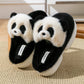 Black panda plush slippers with a panda face and black ears, size 40-41 option