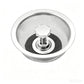 Top view of a stainless steel wire mesh sink drain filter with a central flower knob