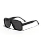 Retro square sunglasses black frame orange tinted lens flat top style