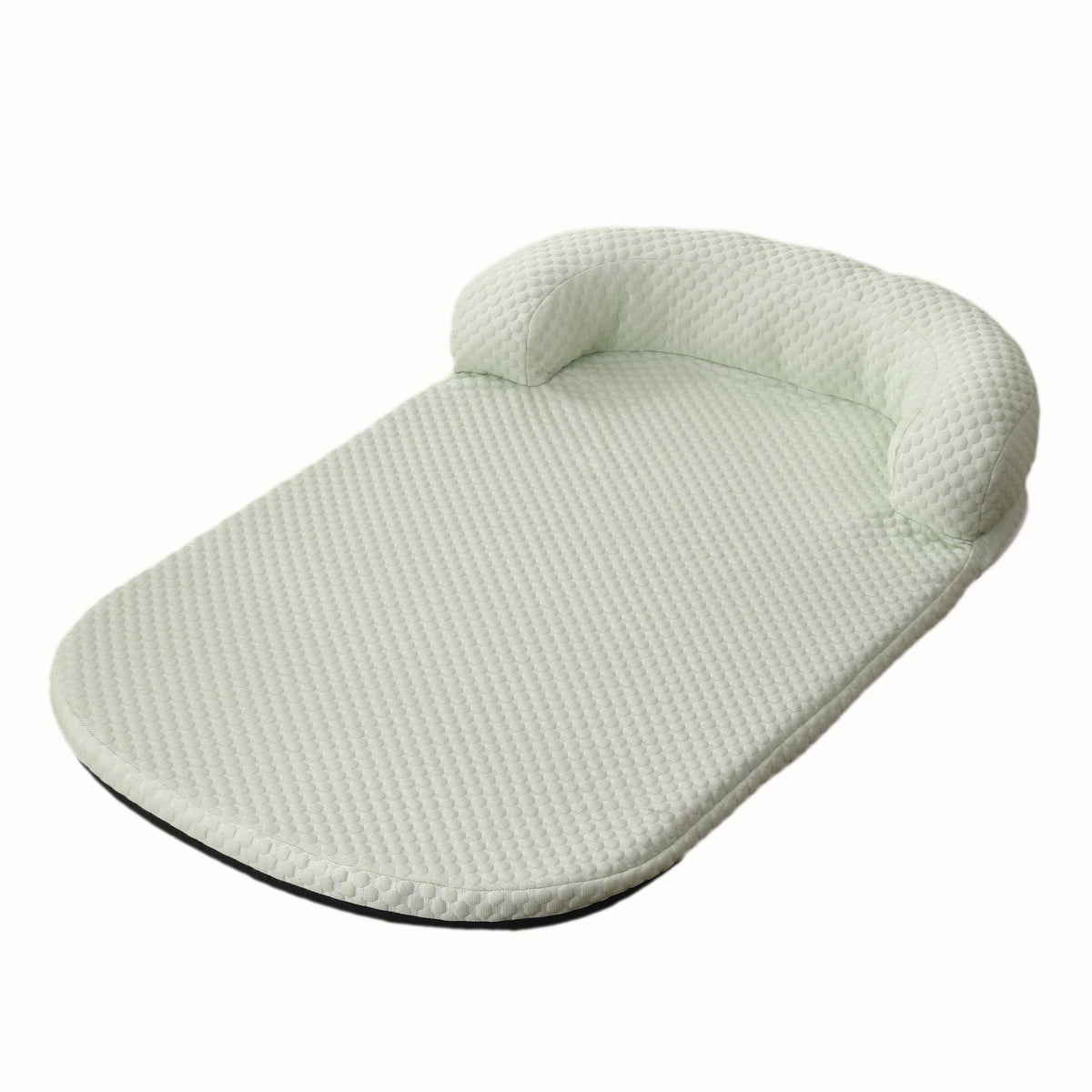 Cool touch summer pet mat with a padded bolster headrest, for cats and dogs