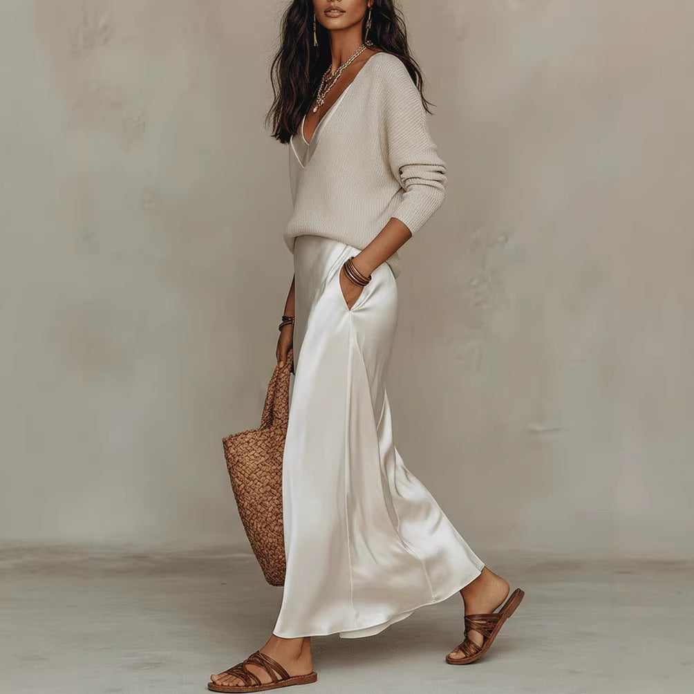 Casual Womens Knit Top and Skirt