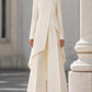 Womens High Neck Wide Leg Pants Set