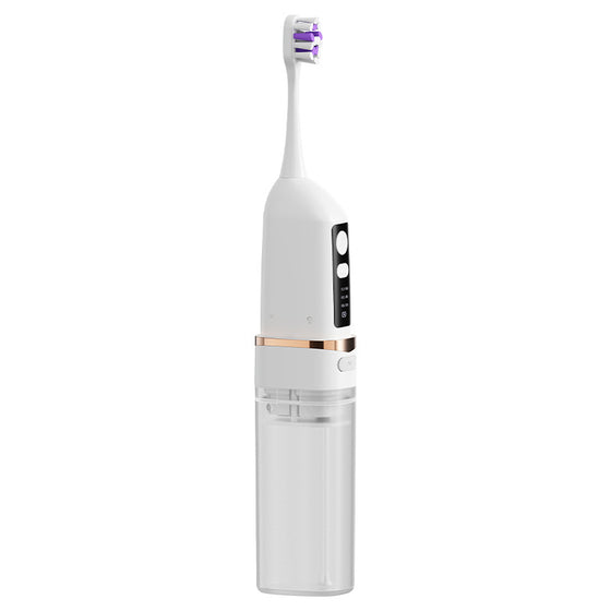 2-in-1 Electric Toothbrush and Water Flosser with Removable Tank, Type-C and IPX7 Label