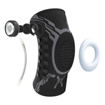 Adjustable compression knee support with open patella panel, front view