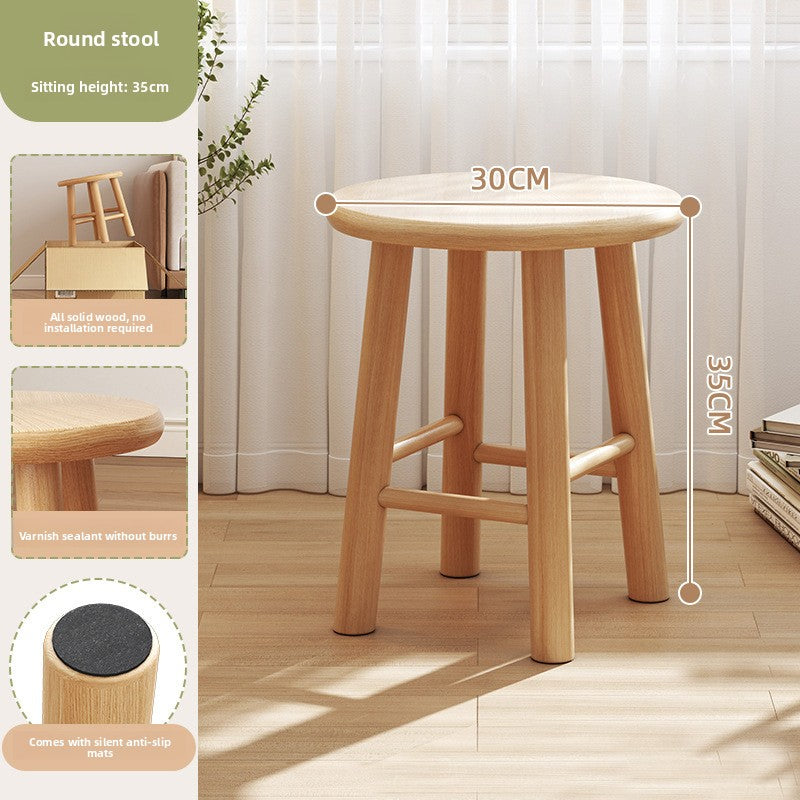 Close view of the sealed round seat showing edge to edge solid wood grain
