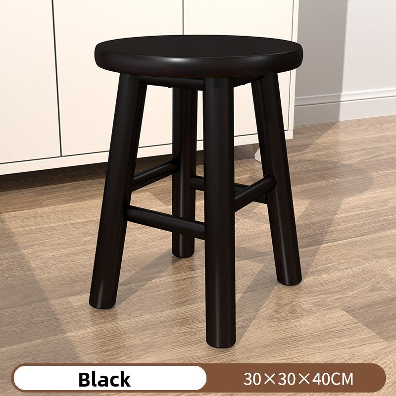Low wooden stool at 20 cm height suited to a child reaching the bathroom sink