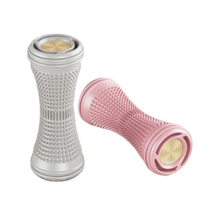 White and pink nubbed foot rollers together, colours not offered in this listing