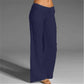 Womens High Waisted Wide Leg Pants Cotton Linen Casual Trousers