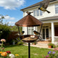 Front view of the covered feeder with galvanized roof