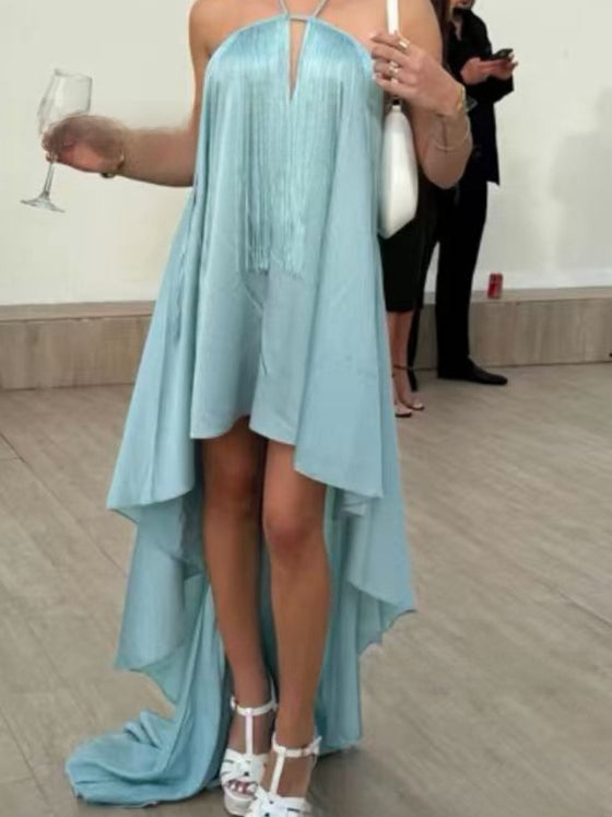 Asymmetrical Hem Sleeveless Dress