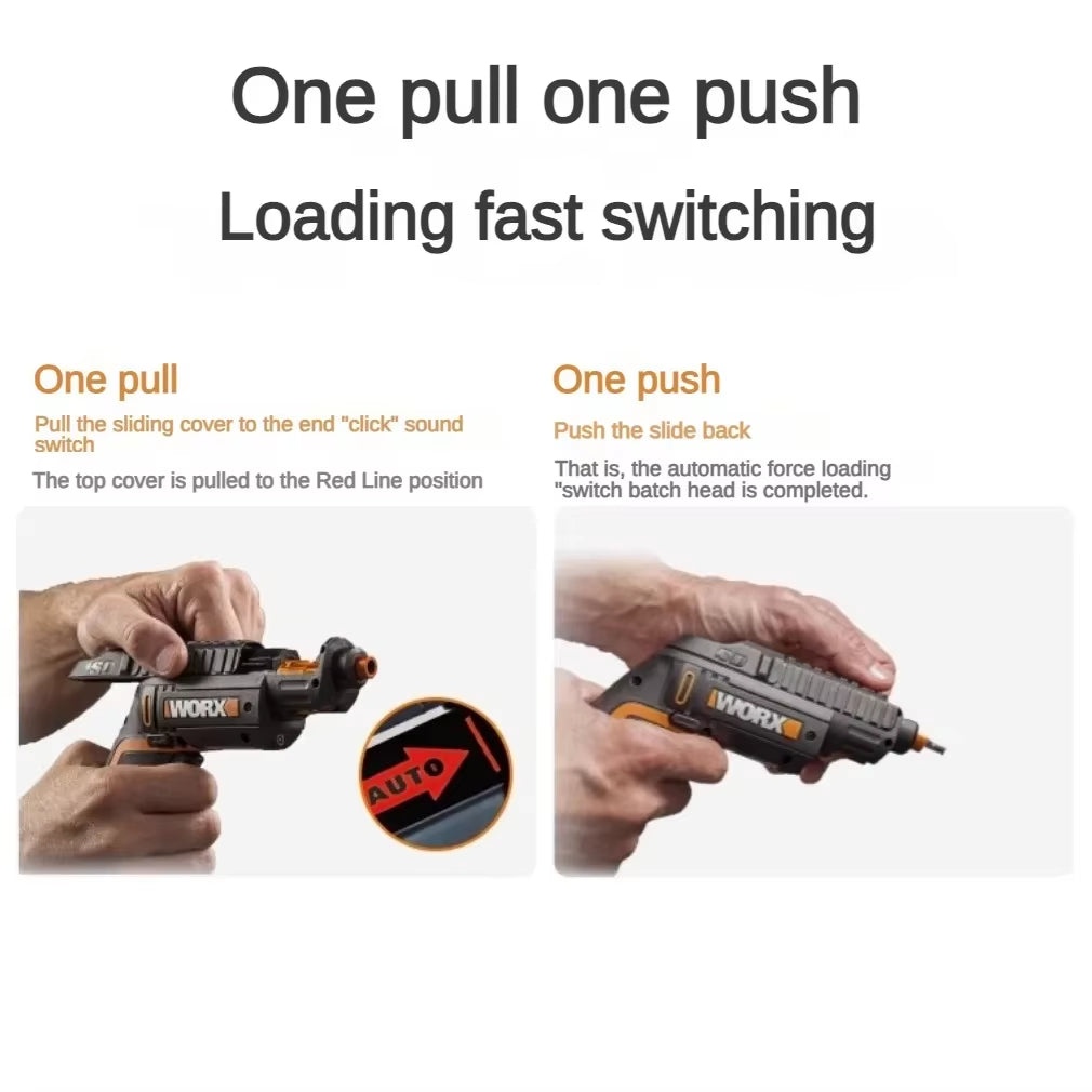 WX255.4 4V Mini Electrical Screwdriver Set Smart Gun Style Cordless Electric Screw Driver USB Rechargeable Bit Drill Tool