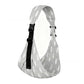 Detail of the leopard and zebra fabric prints on the baby sling carrier