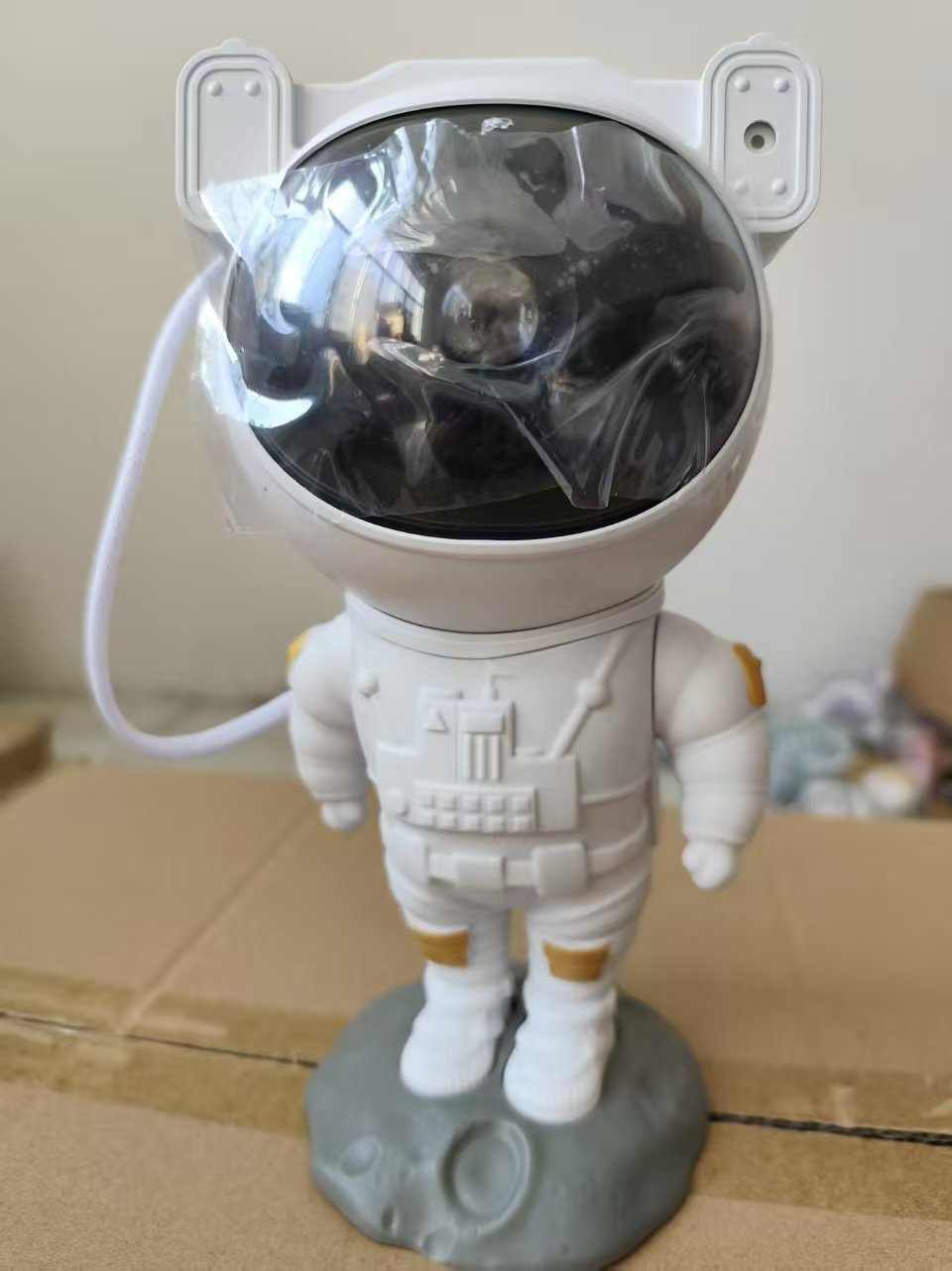 Close view of the projection lens set into the astronaut visor
