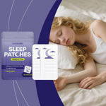 Lunavelle melatonin free sleep patches pouch beside a person asleep in bed