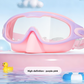 Large frame swimming goggles with a mirror electroplated lens shown at a pool