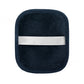 Soft plush reusable makeup remover pad with a satin back strap, single color option