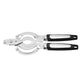 Black and stainless multi opener laid flat showing jaws, lever tip and non slip handles