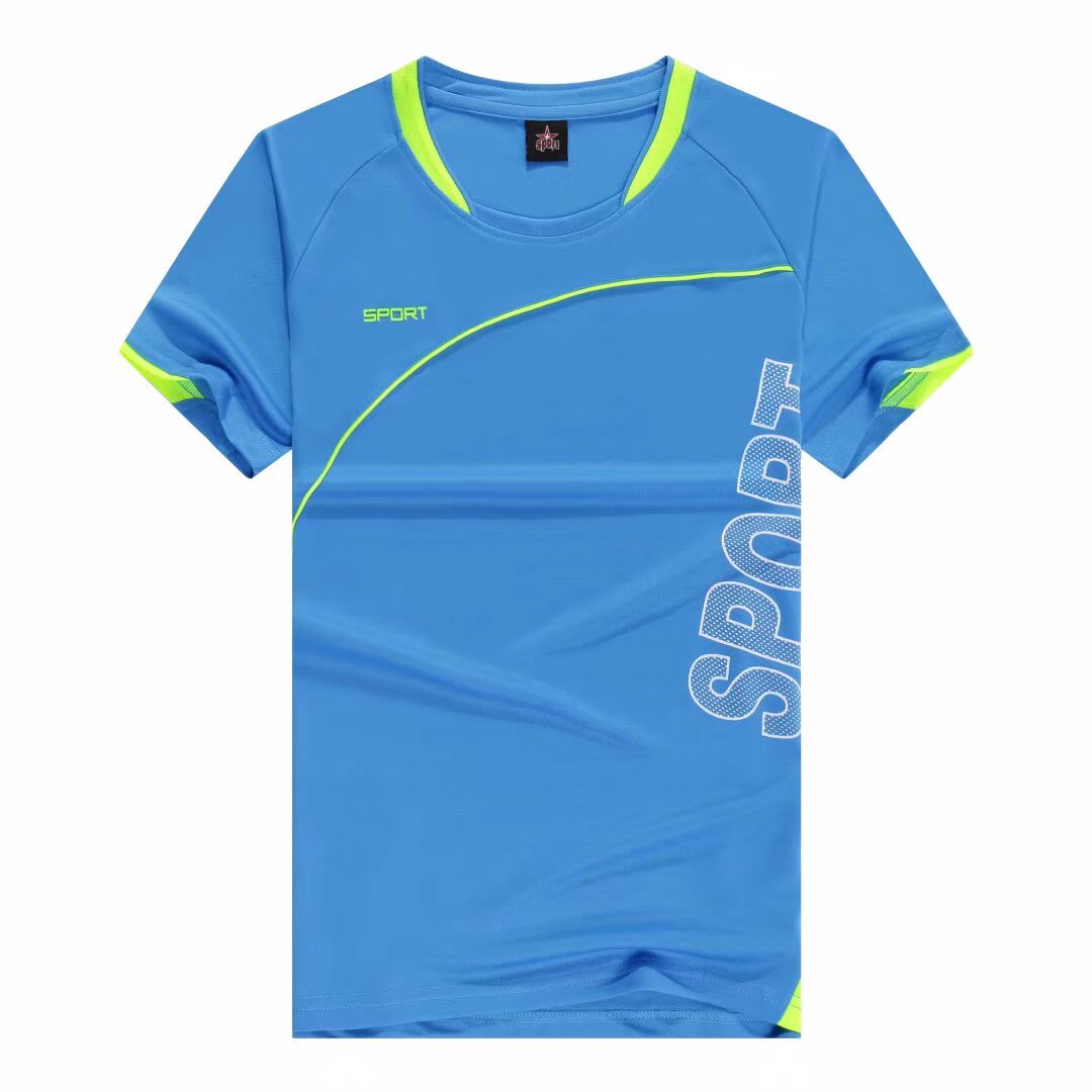Lake blue training jersey photographed alone, the set also includes matching shorts