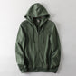 Sherpa lined zip-up hoodie worn in a relaxed cold-weather context