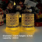 Two cut glass whiskey tumblers lit amber in front of a Christmas tree and wrapped gifts