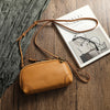 Leather Women's Shoulder Bag - Yellow