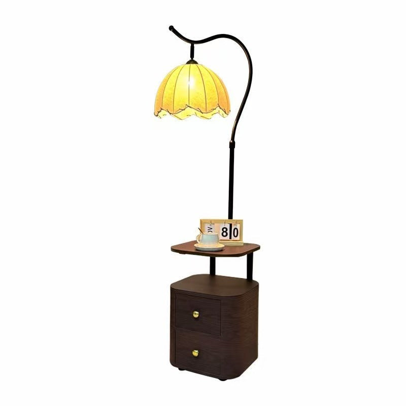 Vintage Style Floor Lamp with Side Table