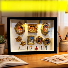 DIY Mini Museum Shadow Box Photo Frame Set with Lights