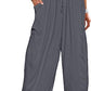 Elastic Waist Pleated Straight Leg Pants
